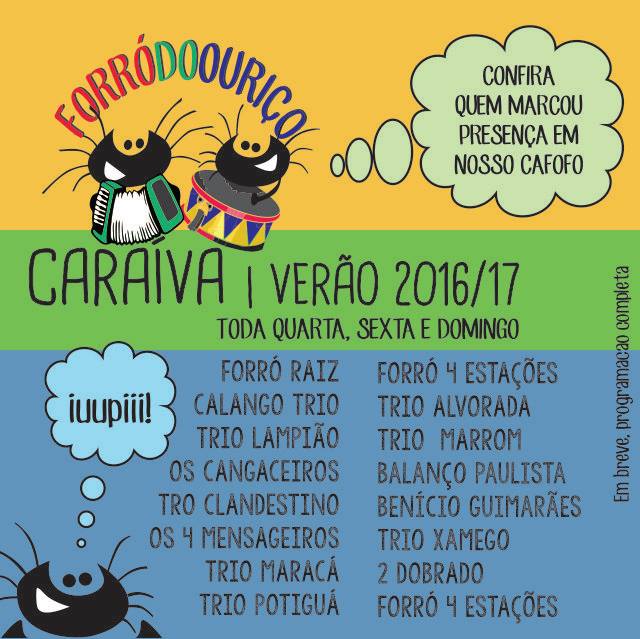 Cartaz  - Forr do Ourio - Rua dos Navegantes, Sexta-feira 20 de Janeiro de 2017