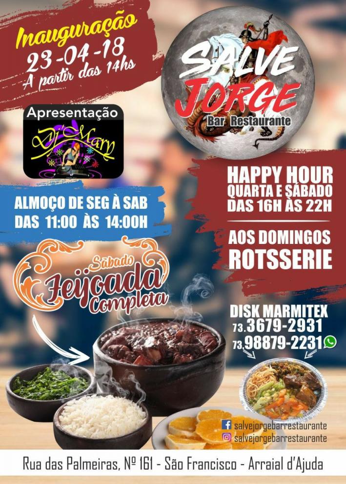 Cartaz   Salve Jorge Restaurante e Bar - Rua das Palmeiras, 161 - So Francisco, Segunda-feira 23 de Abril de 2018