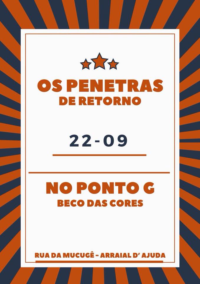Cartaz   Ponto G - Beco das Cores - Rua do Mucug, 201, Sábado 22 de Setembro de 2018