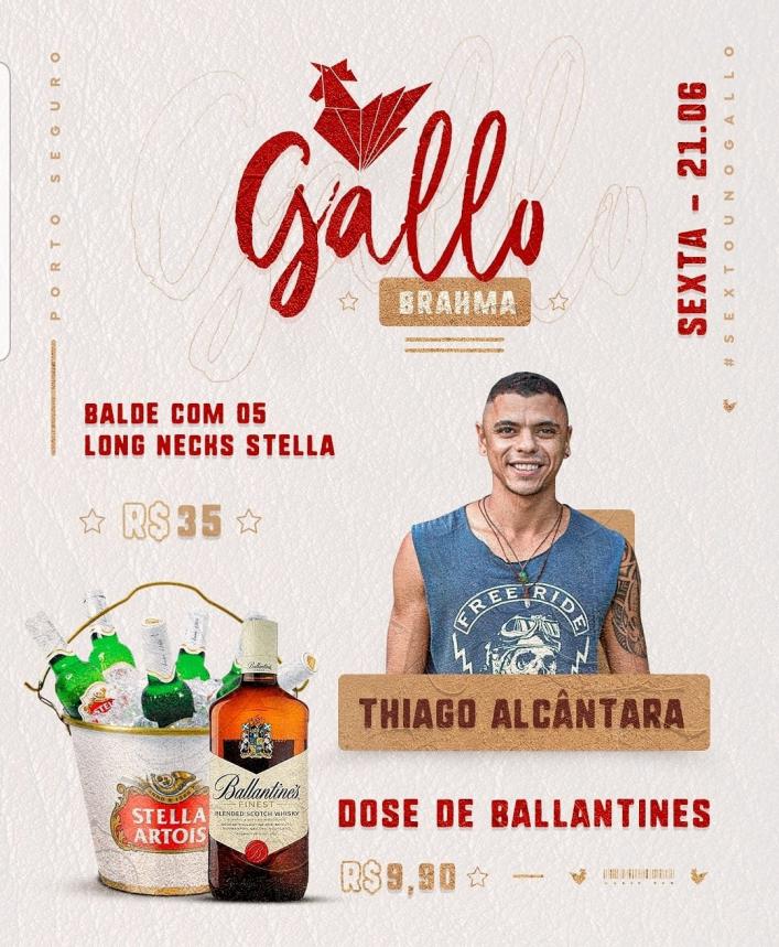 Cartaz   Gallo Music Bar - Rua 2 de julho, 20B - Casa da Lenha, Sexta-feira 21 de Junho de 2019