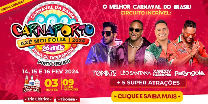 Venda de ingressos para Carnaval Porto Seguro 2024 no Axé Moi