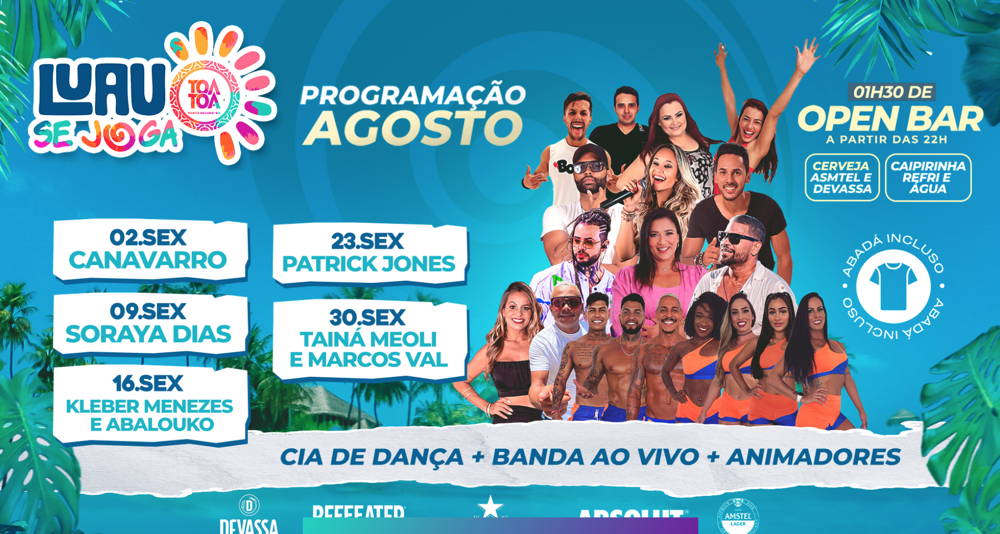 Cartaz   Complexo de Lazer Ta Ta - Praia de Taperapuan, Sexta-feira 16 de Agosto de 2024