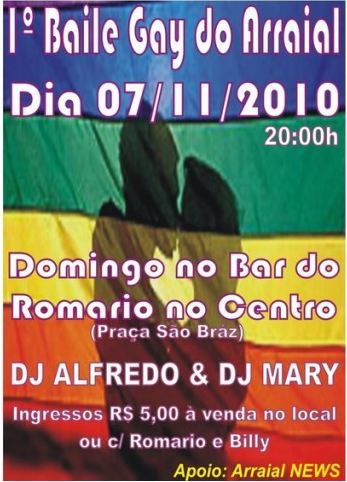 Cartaz Bar do Romario - Praça São Bráz, Centro, Domingo 7 de Novembro de 2010