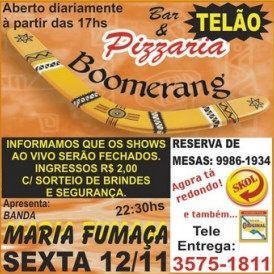 Cartaz Boate Boomerang - Estrada para Trancoso, Sexta-feira 12 de Novembro de 2010