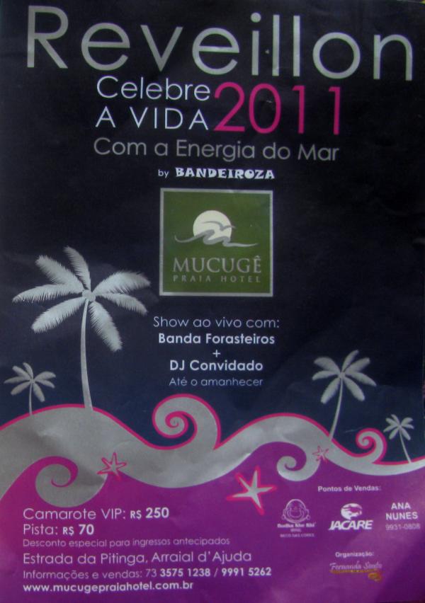 Cartaz   Mucug Praia Hotel, Sexta-feira 31 de Dezembro de 2010