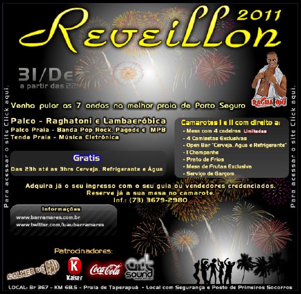 Cartaz   Barramares - Av. Beira Mar,  Praia de Taperapu, Sexta-feira 31 de Dezembro de 2010