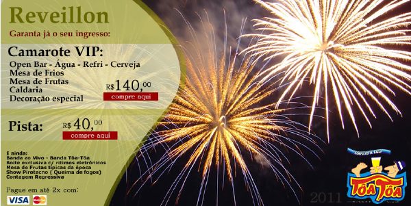 Cartaz Complexo de Lazer Tôa Tôa - Praia de Taperapuan, Sexta-feira 31 de Dezembro de 2010