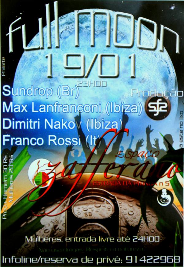 Cartaz Zafferano Brasil - Estrada da Pitinga n°4, Praia do Parracho, Quarta-feira 19 de Janeiro de 2011