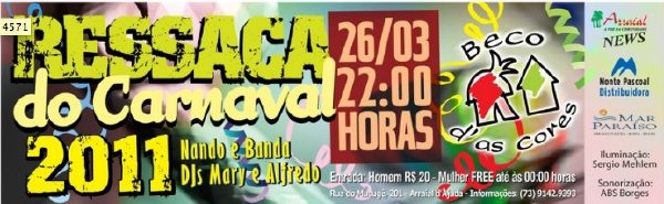 Cartaz Beco das Cores - Rua do Mucugê, 201, Sábado 26 de Março de 2011