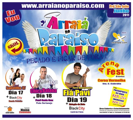 Cartaz Arena Fest, Do dia 17 ao dia 19/6/2011