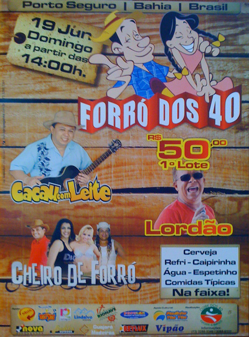 Cartaz Complexo de Lazer Tôa Tôa - Praia de Taperapuan, Domingo 19 de Junho de 2011