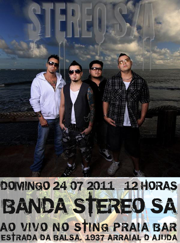 Cartaz Sting Praia Bar - Estrada da Balsa, 1937 - Praia de Araçaípe, Domingo 24 de Julho de 2011