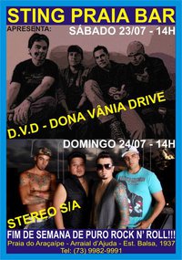 Cartaz Sting Praia Bar - Estrada da Balsa, 1937 - Praia de Araçaípe, Sábado 23 de Julho de 2011