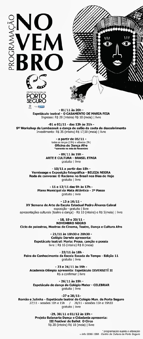 Cartaz   Centro de Cultura - Rua XV de Novembro, Paquet, Do dia 29 Novembro ao 1/12/2013