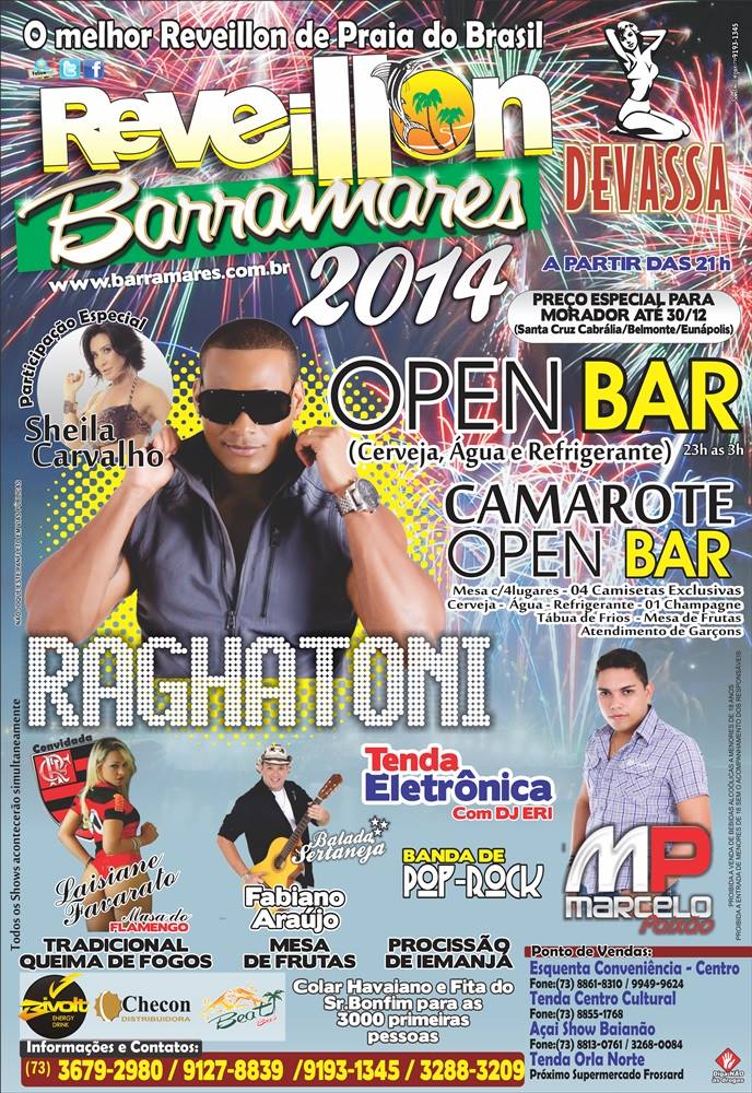Cartaz   Barramares - Av. Beira Mar,  Praia de Taperapu, Terça-feira 31 de Dezembro de 2013