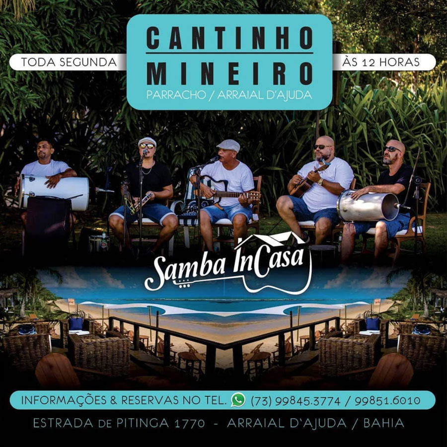 Cartaz  - Cantinho Mineiro Praia - Rua do Mucug, 1680, Segunda-feira 7 de Outubro de 2019