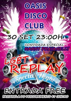 panfleto LGBT Replay, a Festa do Ano