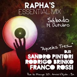 panfleto DJs Sandro Pintori, Rodrigo Brinko e Franco Rossi