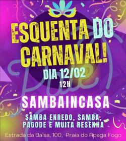 panfleto Esquenta do Carnaval - Samba InCasa 