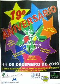 panfleto 19 Aniversrio do Beco d'as Cores