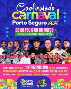 panfleto Carnaval Porto Seguro 2025