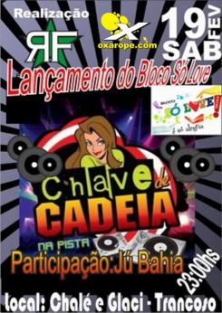 panfleto Lanamento do Bloco S Love com Chave de Cadeia