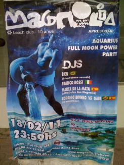panfleto Aquarius Full Moon Power Party