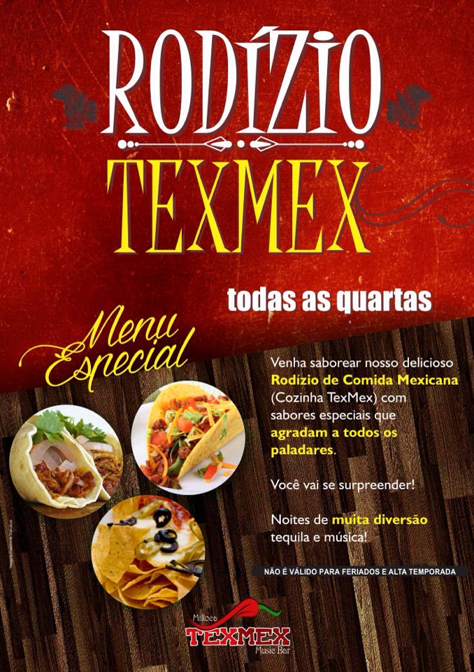 Cartaz  - Milloca TexMex Music Bar - Rua du Mucug, 250, Quarta-feira 8 de Abril de 2015