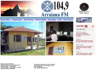 panfleto Rádio Arraiana FM 104,9